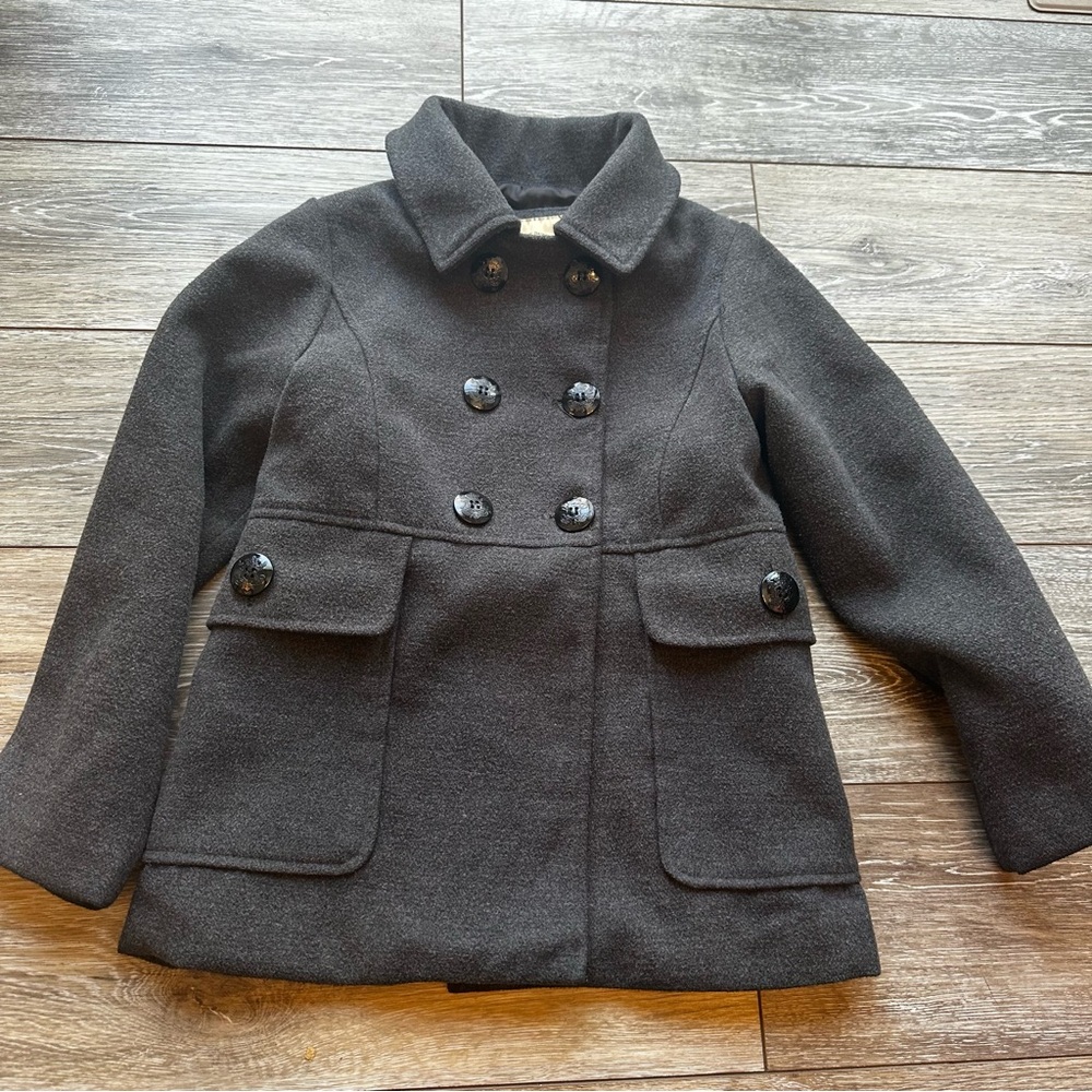 Sears Roebuck & Co Girls‎ Pea Coat Black Size L 6x
